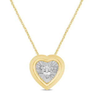 46cm Diamond Set Miracle Surround Heart Necklace in Yellow Gold