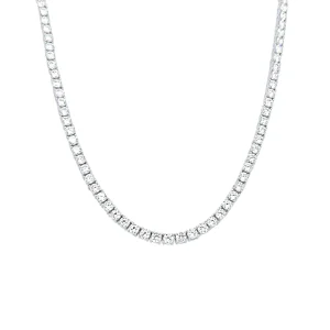 41cm 3mm Claw Set Cubic Zirconia Tennis Necklace in Sterling Silver