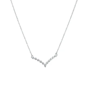 45cm Tennis V Necklace in Sterling Silver