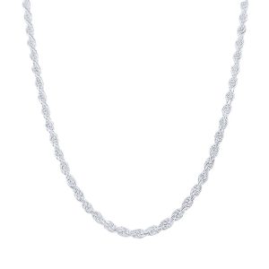 60cm 2.9mm Width Rope Chain Necklace in Sterling Silver