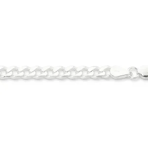 50cm 5.4mm Width Flat Curb Necklace in Sterling Silver