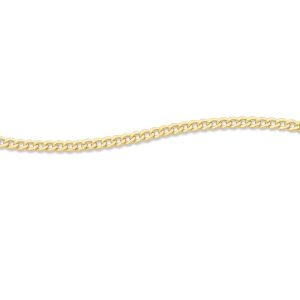 9kt Yellow Gold Silver Infused Curb Necklace 55cm