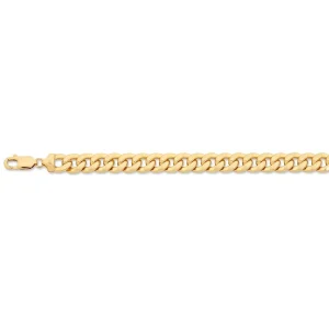 9kt Yellow Gold Silver Infused Curb Necklace 60cm