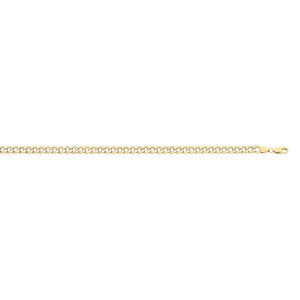 9kt Two Tone Gold Silver Infused Diamond Cut Curb Chain Necklace