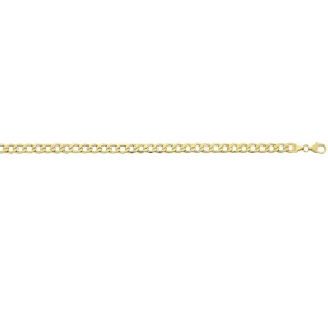 9kt Yellow Gold Silver Infused Open Curb Necklace 55cm