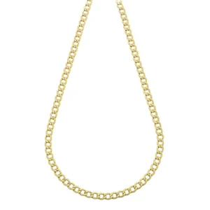9kt Yellow Gold Silver Infused Open Curb Necklace 60cm