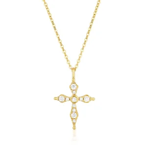 Georgini Bless Mini Gold Cross Necklace