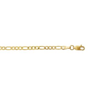 45cm Bevelled Figaro Chain in 9kt Yellow Gold