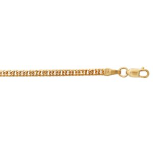 9kt Yellow Gold Diamond Cut Curb Chain Necklace 45cm