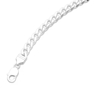 55cm 10.5mm-11mm Width Curb Chain Necklace in Sterling Silver