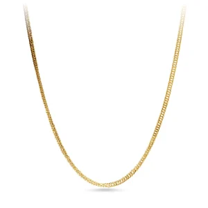 9kt Yellow Gold Diamond Cut Curb Chain Necklace 50cm