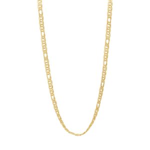 9kt Yellow Gold Fancy Double 1/3 Figaro Chain Necklace 50cm