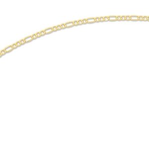 9kt Yellow Gold Hollow Figaro Chain Necklace 55cm