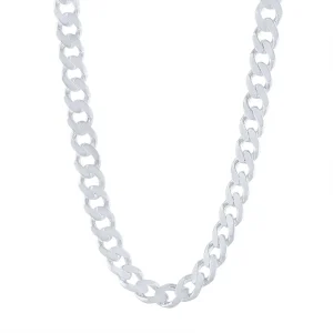 Sterling Silver Large Curb Chain Necklace 60cm