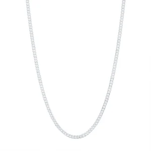 60cm 3mm Width Curb Chain Necklace in Sterling Silver