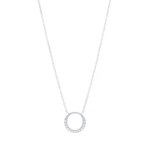 Sterling Silver Open Circle with Cubic Zirconia