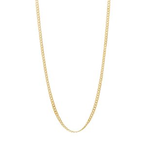 9kt Yellow Gold Diamond Cut Curb Chain Necklace 50cm