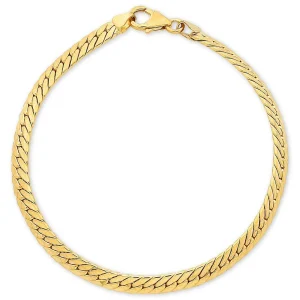 9kt Yellow Gold Herringbone Necklace 45cm