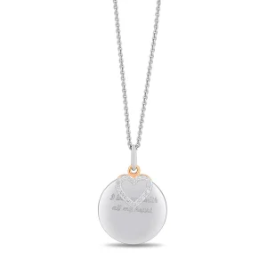 Heart and Disc Necklace with 0.05tw of Diamonds in Sterling Silver