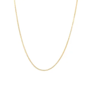 9kt Yellow Gold Fine Box Necklace 46cm