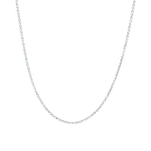 9kt White Gold Wheat Necklace Chain 46cm