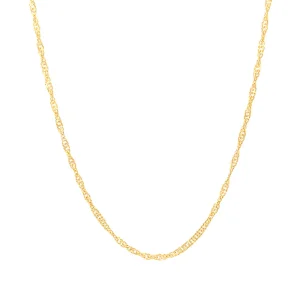 40cm Solid Singapore Chain in 9kt Yellow Gold