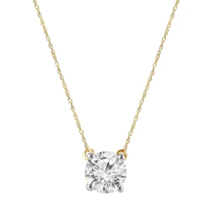 Meera 1.00ct Laboratory-Grown Solitaire Diamond Necklace in 9kt Yellow Gold
