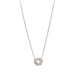45cm Cubic Zirconia Twist Necklace in Sterling Silver