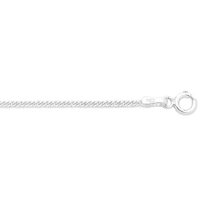 60cm 2mm Width Tight Curb Chain Necklace in Sterling Silver