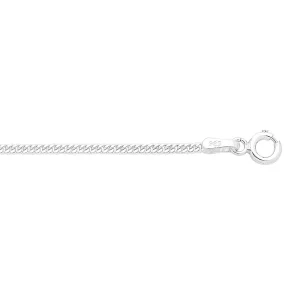 45cm 1.5mm Width Fine Curb Necklace in Sterling Silver