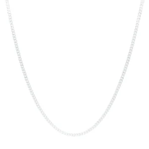 55cm 2mm Width Curb Chain Necklace in Sterling Silver