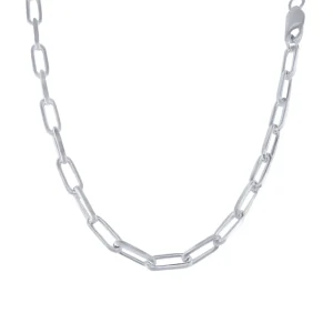 50cm 4.5mm Width Paperclip Chain Necklace in Sterling Silver