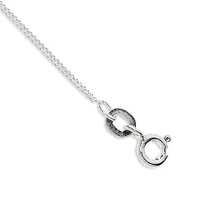 45cm 1mm Width Curb Chain Necklace in Sterling Silver