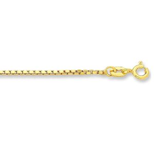 9kt Yellow Gold Box Chain Necklace 46cm