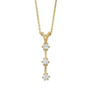 45cm Cubic Zirconia Stars Drop Necklace in 9kt Yellow Bonded Gold