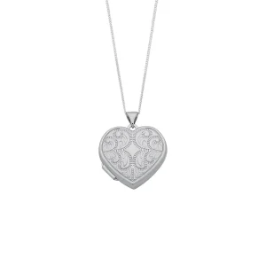 45cm Heart Locket Necklace in Sterling Silver