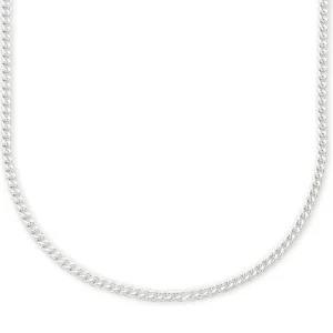 40cm 1mm Width Curb Chain Necklace in Sterling Silver