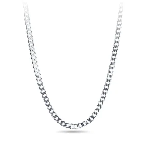 55cm 5.4mm Width Flat Curb Necklace in Sterling Silver