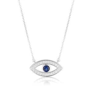 GEORGINI EVIL EYE PENDANT NECKLACE SILVER