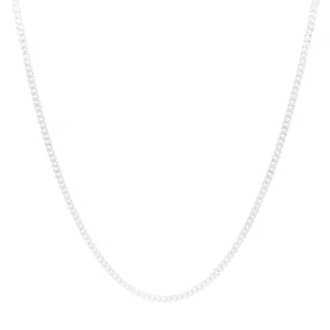 70cm 2mm Width Curb Chain Necklace in Sterling Silver