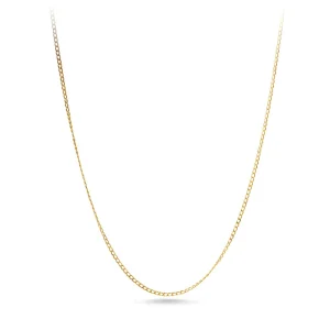 9kt Yellow Gold Diamond Cut Curb Necklace 55cm