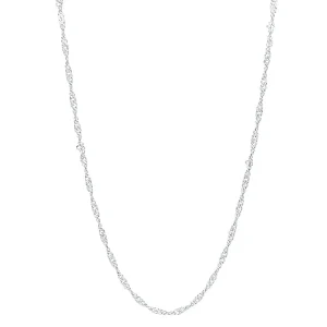 9kt White Gold Fine Singapore Necklace Chain 50cm