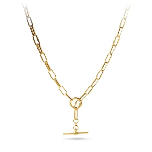 9kt Yellow Gold Silver Infused Paperclip Necklace
