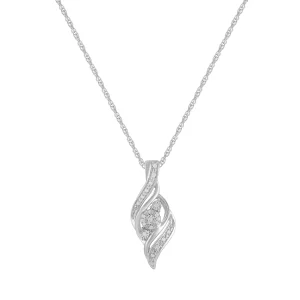 45cm Diamond Miracle Swirl Necklace in Sterling Silver