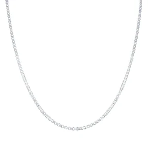 50cm 1.5mm Width Box Chain Necklace in Sterling Silver