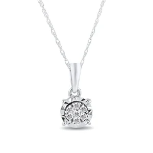 45cm Miracle Diamond Set Composite Necklace in 9kt White Gold