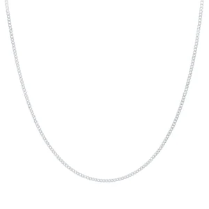 45cm Curb Chain in 9kt White Gold