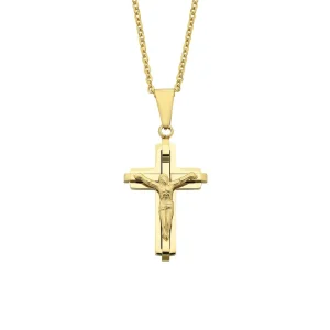 50cm Cross Necklace Yellow Stainless Steel
