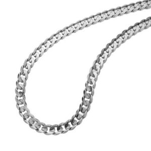 65cm 5.4mm Width Flat Curb Necklace in Sterling Silver