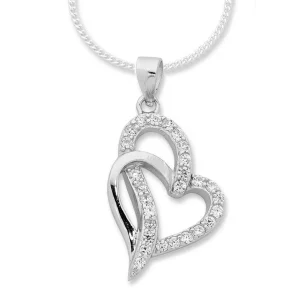 45cm Sterling Silver Interlocking Heart Necklace